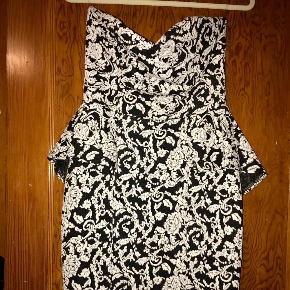 Black & White Peplum Dress